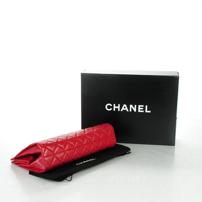 Chanel Caviar Quilted Large CC Clutch Red 4 of 7