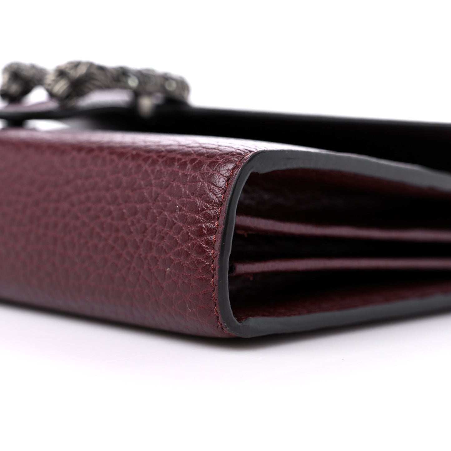 Dollar Calfskin Crystal Mini Dionysus Chain Wallet Vintage Bordeaux