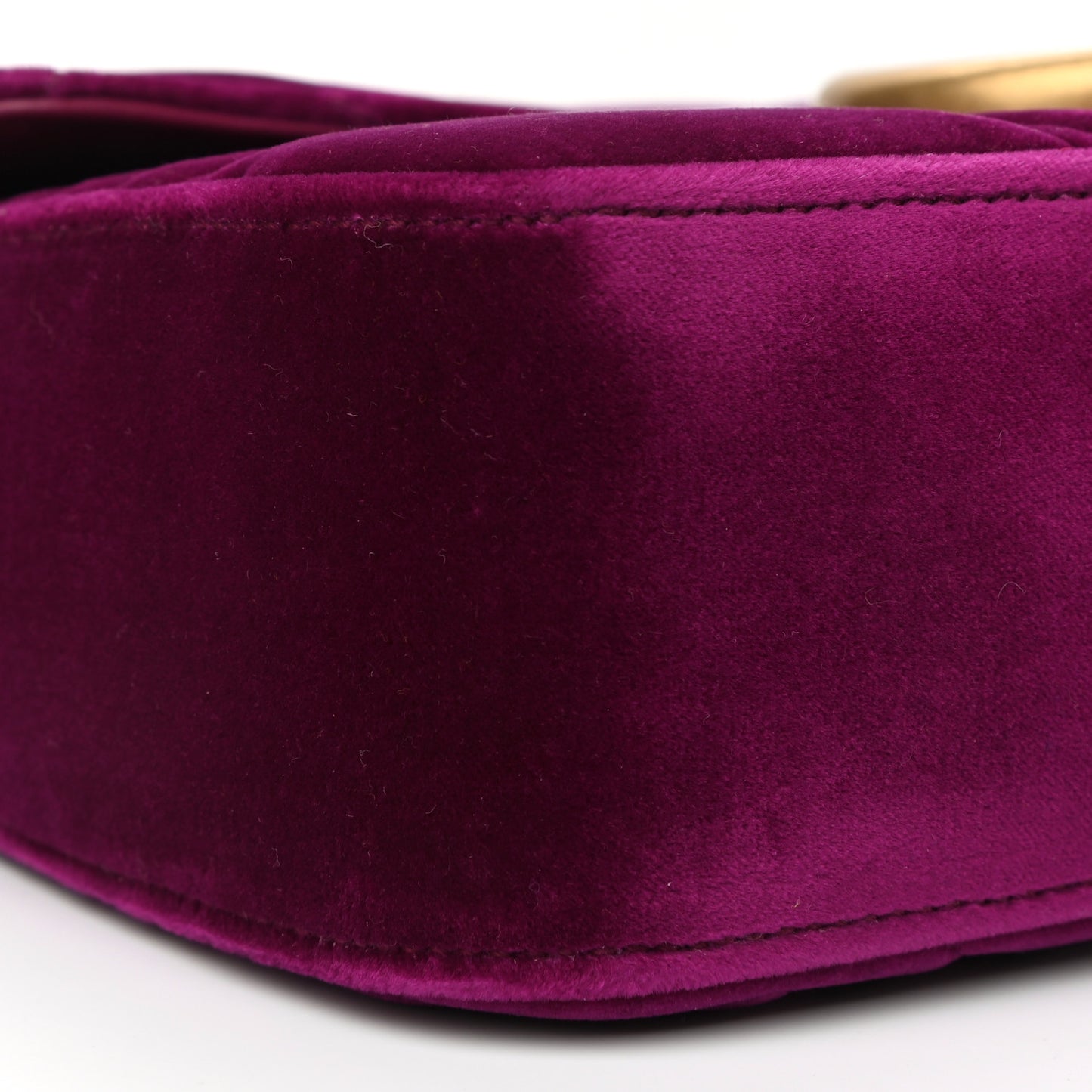 Velvet Matelasse Medium GG Marmont Shoulder Bag Fuchsia Violet Cyclamen