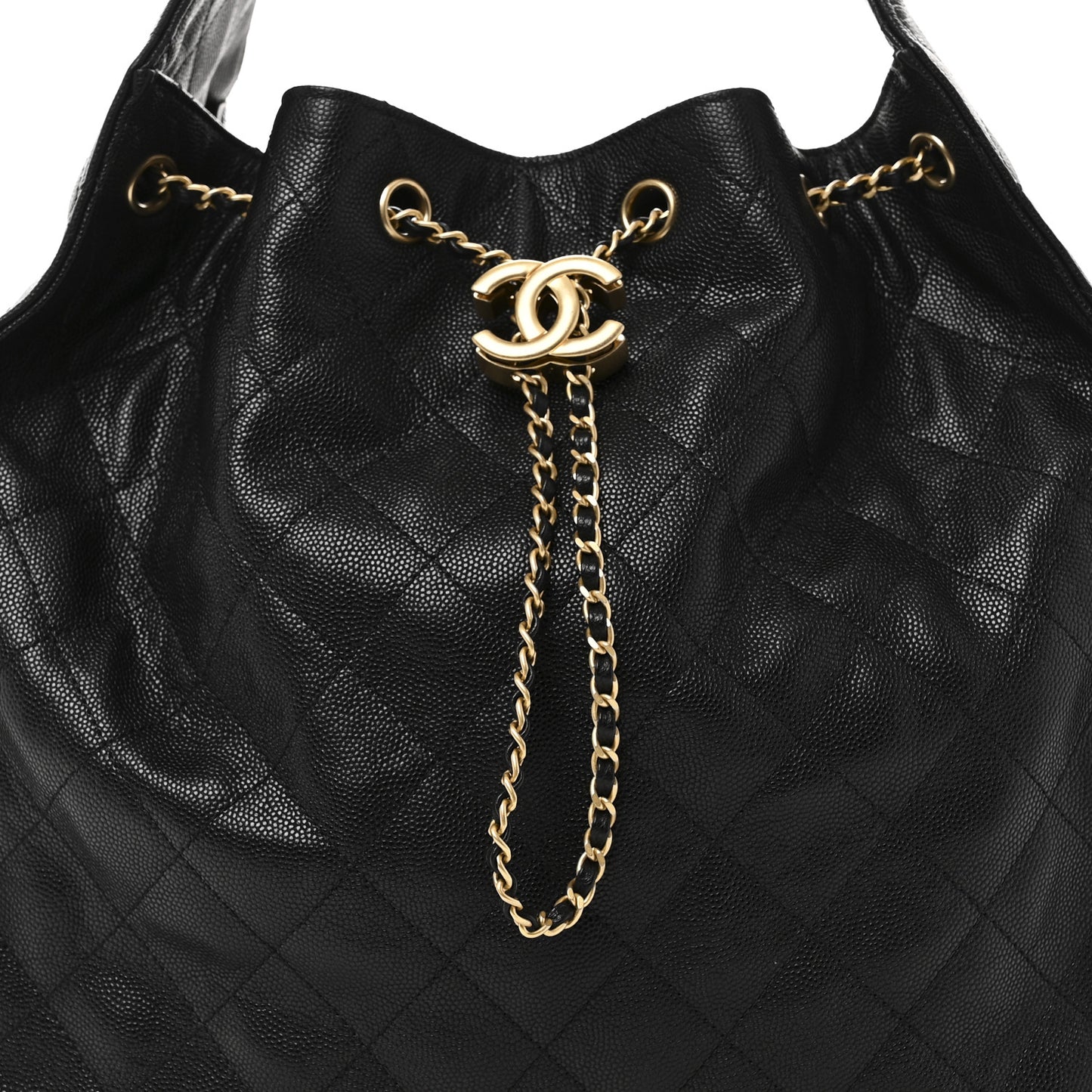 Caviar Quilted Medium Chanel 25 Handbag Black