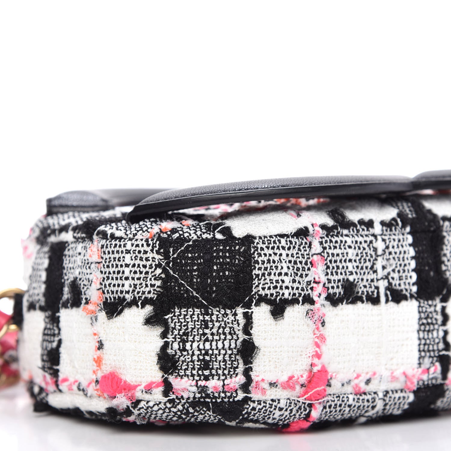 Chanel Tweed Lambskin Quilted Coco Midnight Camera Case White Black Multicolor 6 of 10