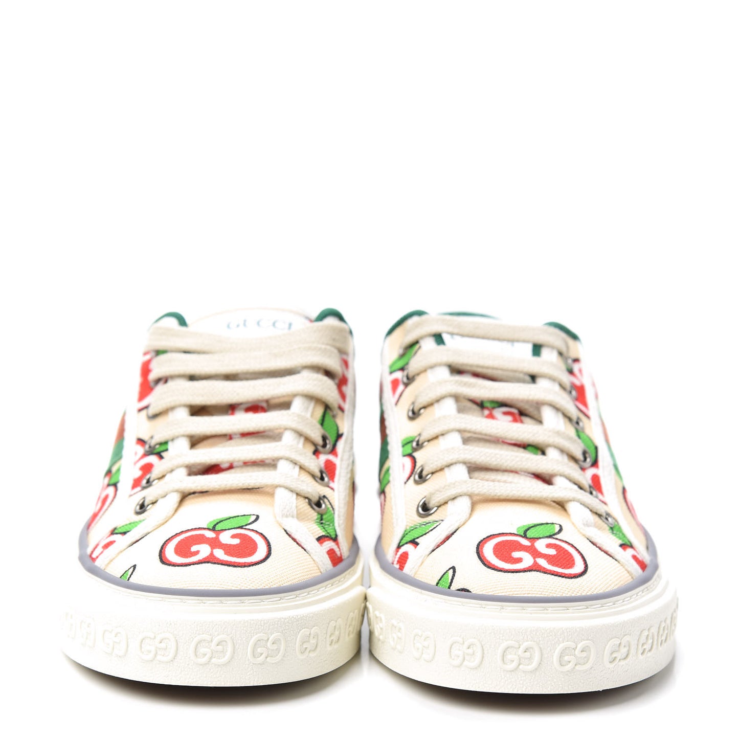 Canvas Web GG Apple Womens 1977 Tennis Sneakers 37 Ivory Red Mystic White New Shamarock