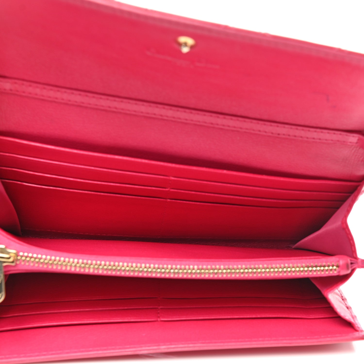 Christian Dior Patent Cannage Rendezvous Chain Wallet Fuchsia 7 of 10