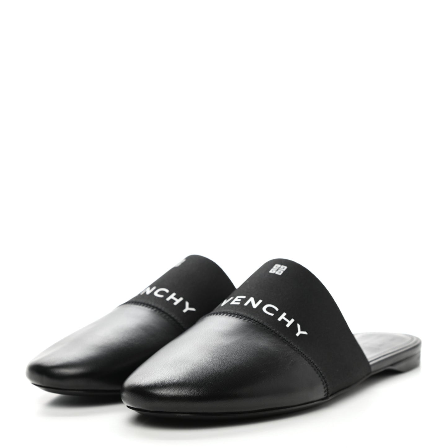 Lambskin Bedford Logo Mule Slides 39.5 Black