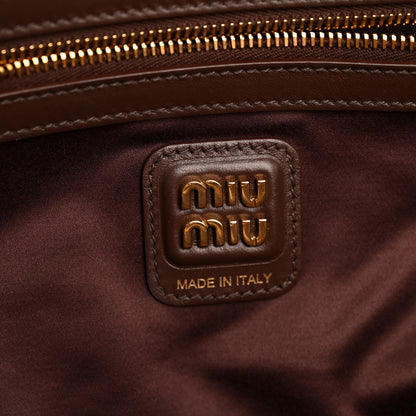 Miu Miu Soft Calf Softy Large Beau Top Handle Bag Briarwood 6 of 12