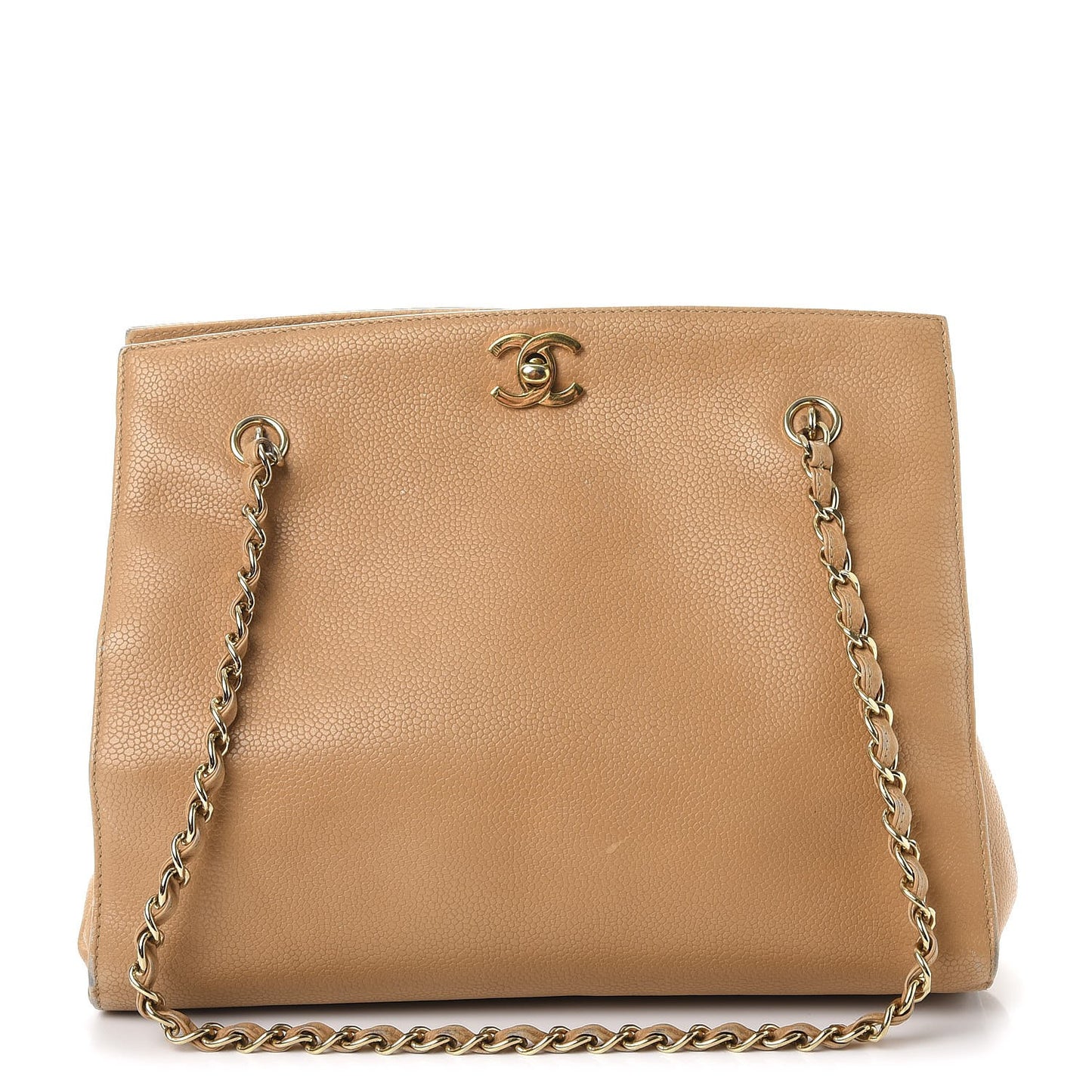 Caviar CC Small Tote Bag Beige