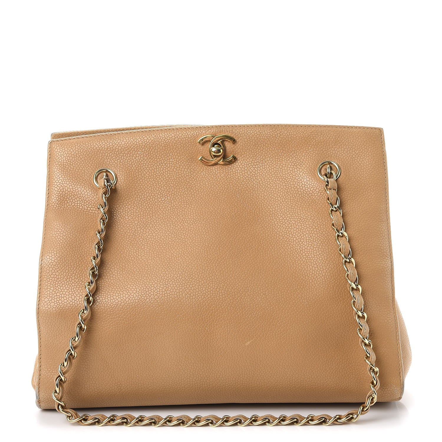 Chanel Caviar CC Small Tote Bag Beige 1 of 27