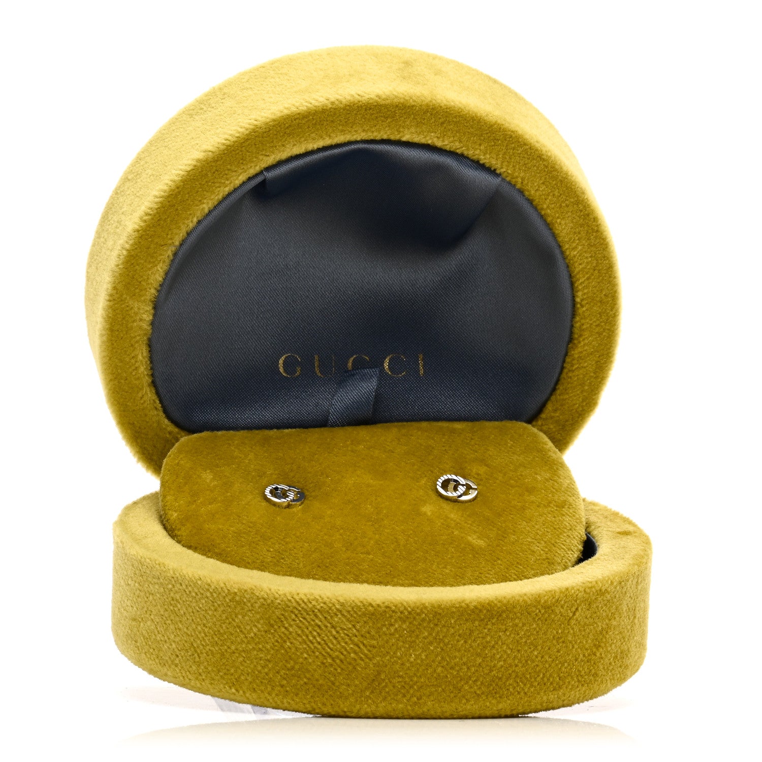 Gucci 18K White Gold Mini Running GG Stud Earrings 5 of 5