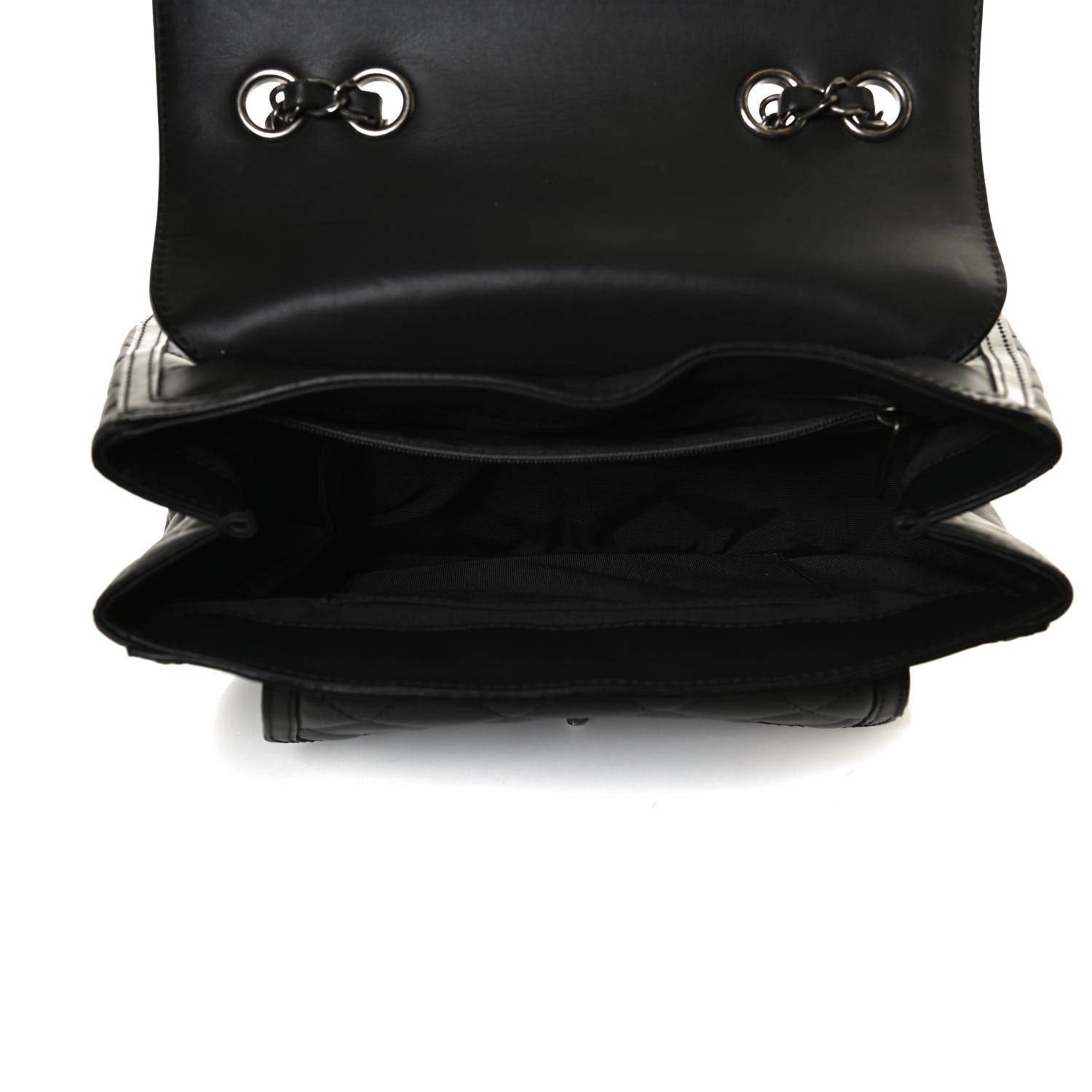 Chanel Lambskin Pony Hair Saddle Bag Black 5 of 10