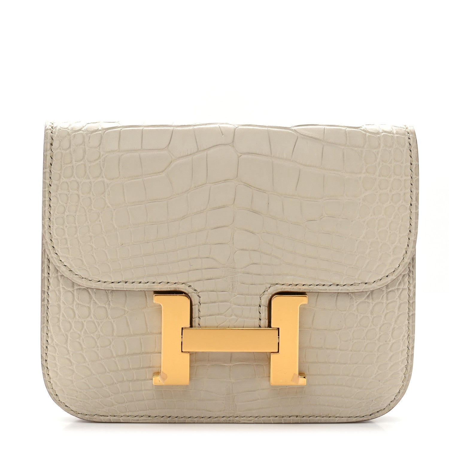 Hermes Matte Alligator Constance Slim Wallet Beton 1 of 9