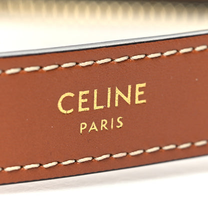Celine Triomphe Canvas Calfskin Ava Shoulder Bag Tan 6 of 11