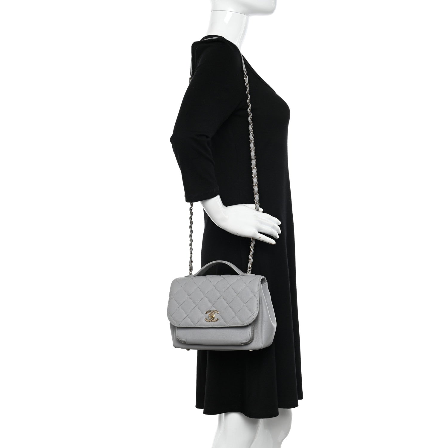 Chanel Caviar Quilted Medium Business Affinity Flap Grey 2 of 11