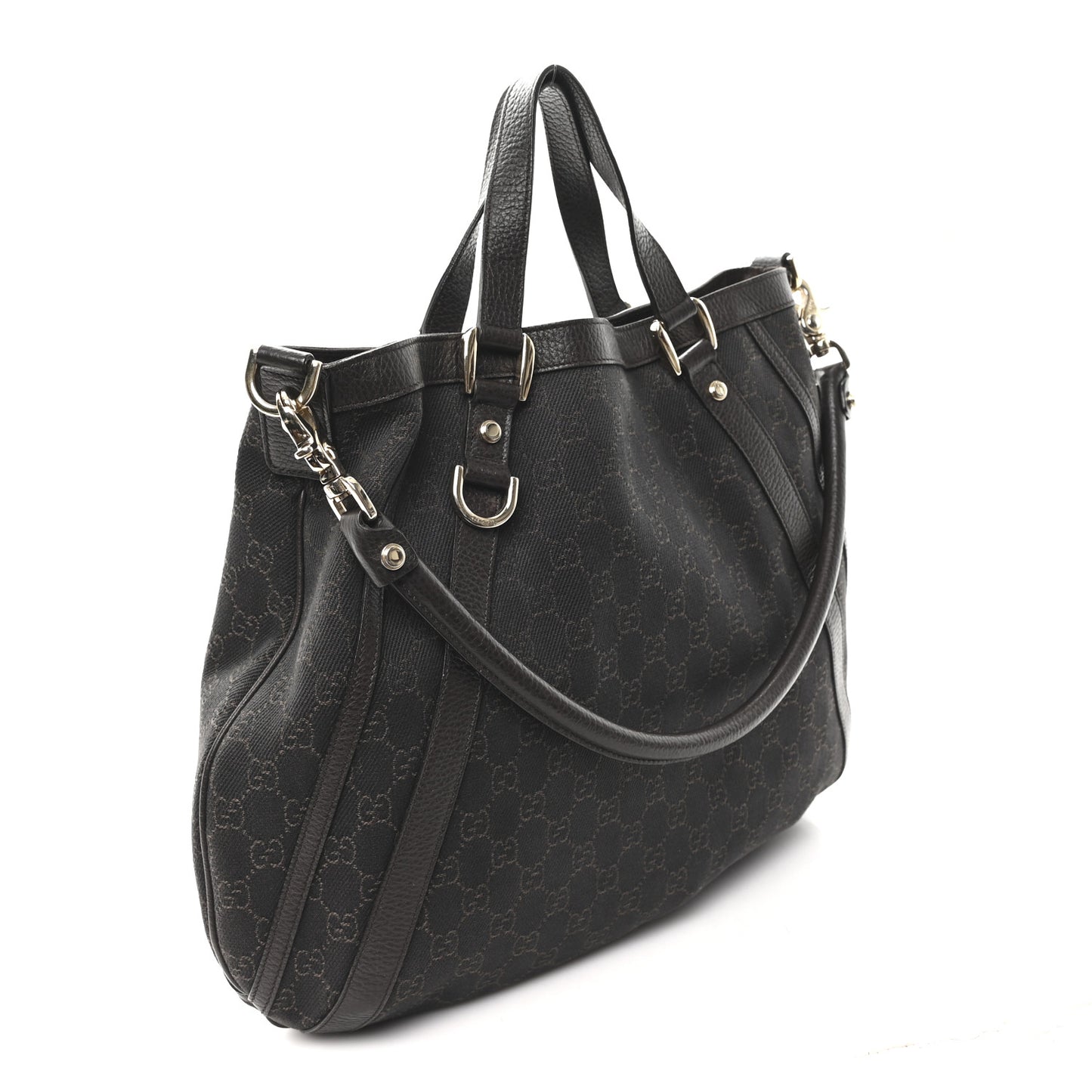 Monogram Medium Abbey Convertible Tote Dark Brown