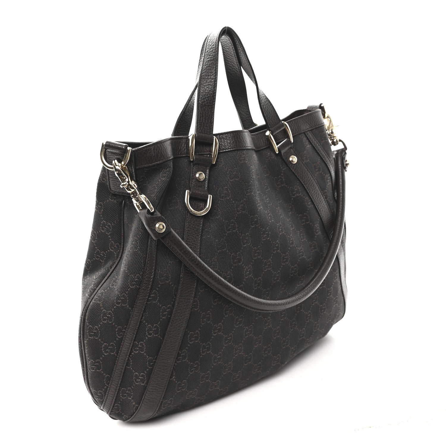 Gucci Monogram Medium Abbey Convertible Tote Dark Brown 3 of 10