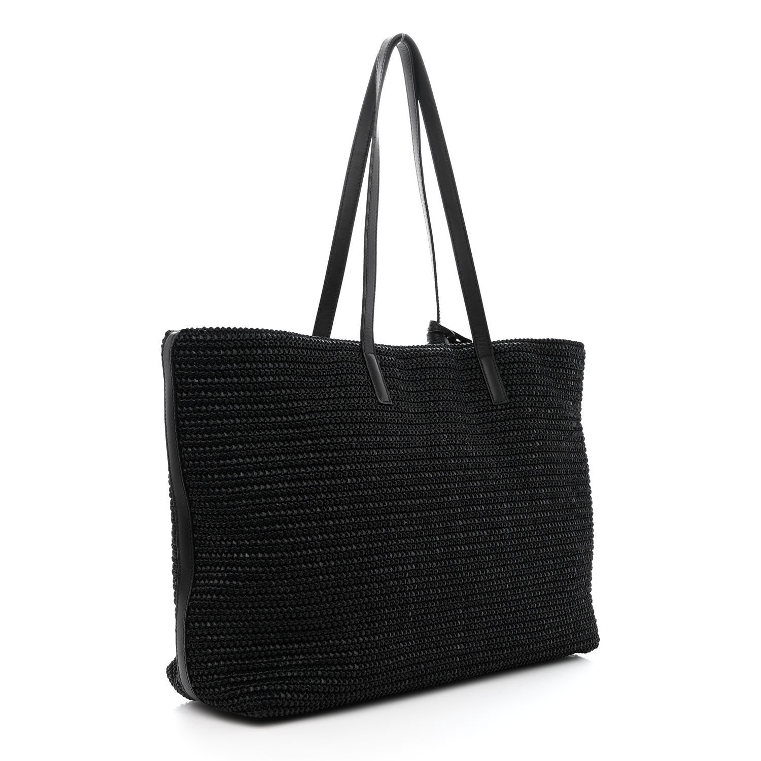 Saint Laurent Raffia Tote Black 3 of 13