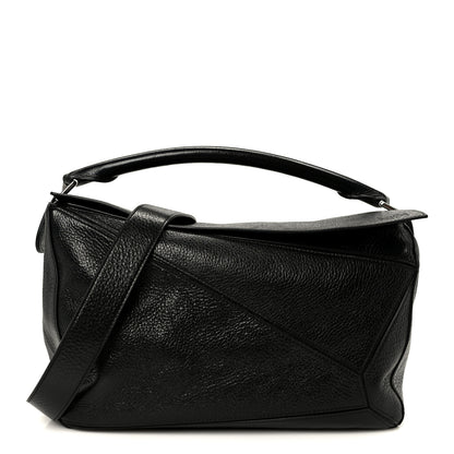 Loewe Grained Calfskin Large Puzzle Edge Bag Black 1 of 10