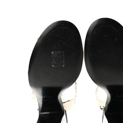 Chanel Printed Lambskin CC Sandals 40 White Black 6 of 13