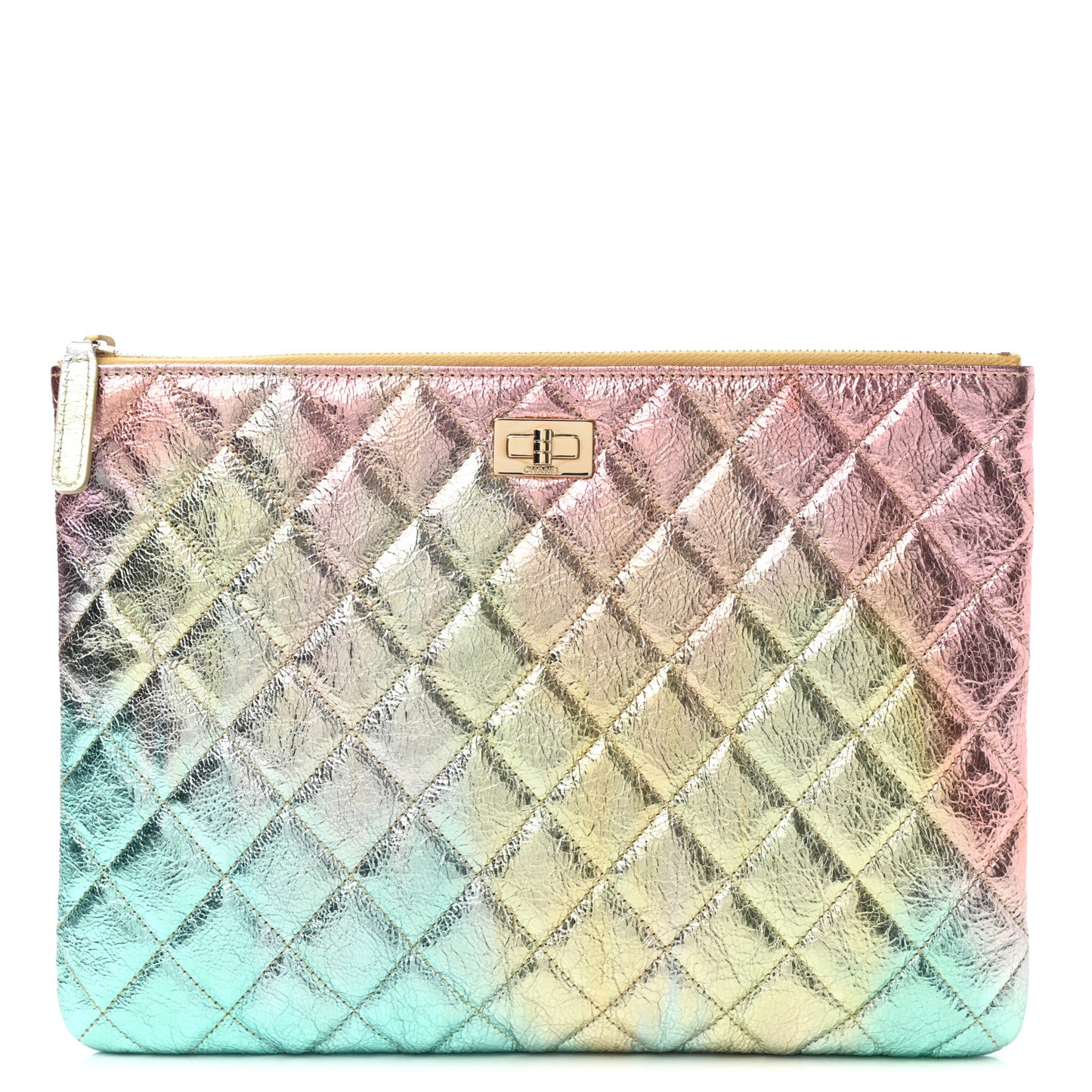 Metallic Goatskin Quilted Medium 2.55 Reissue Cosmetic Case Multicolor