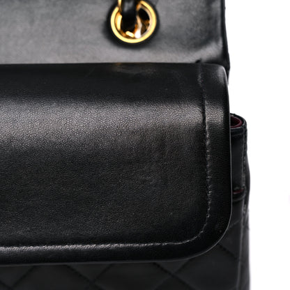 Chanel Lambskin Quilted Medium Double Flap Black 18 of 23