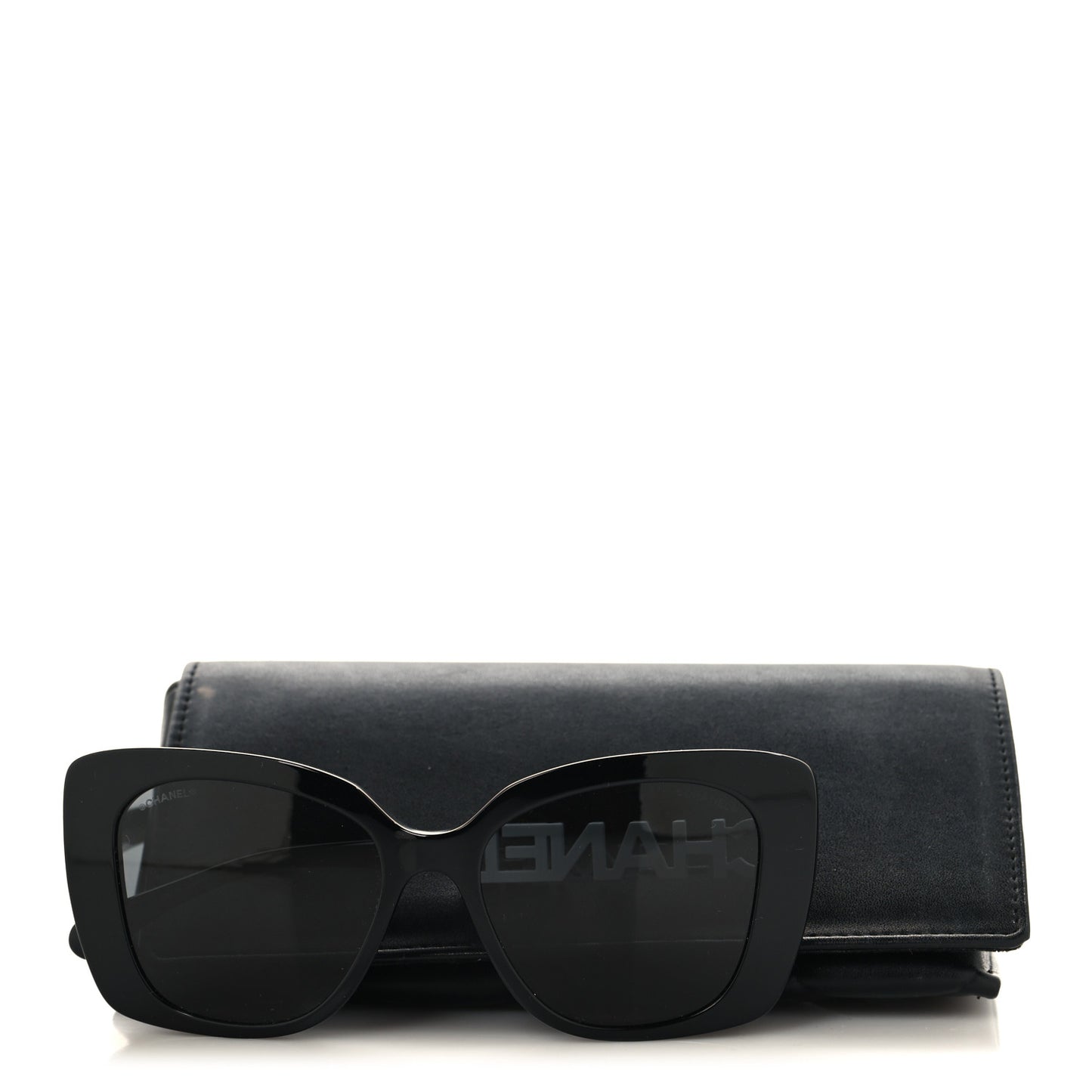 Acetate Strass Square Sunglasses 5422-B Black White