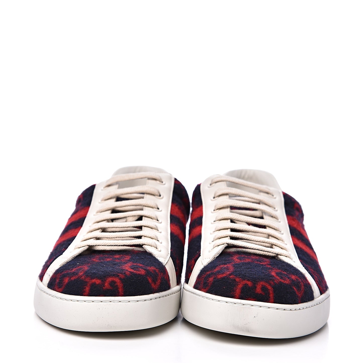 Covered Wool Big GG Monogram Mens Sneaker 13 Blue