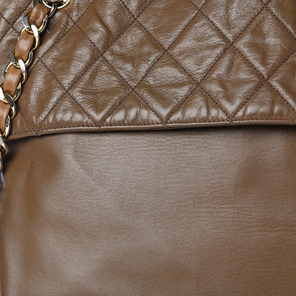 Chanel Lambskin Quilted Shopping Tote Brown 13 of 27