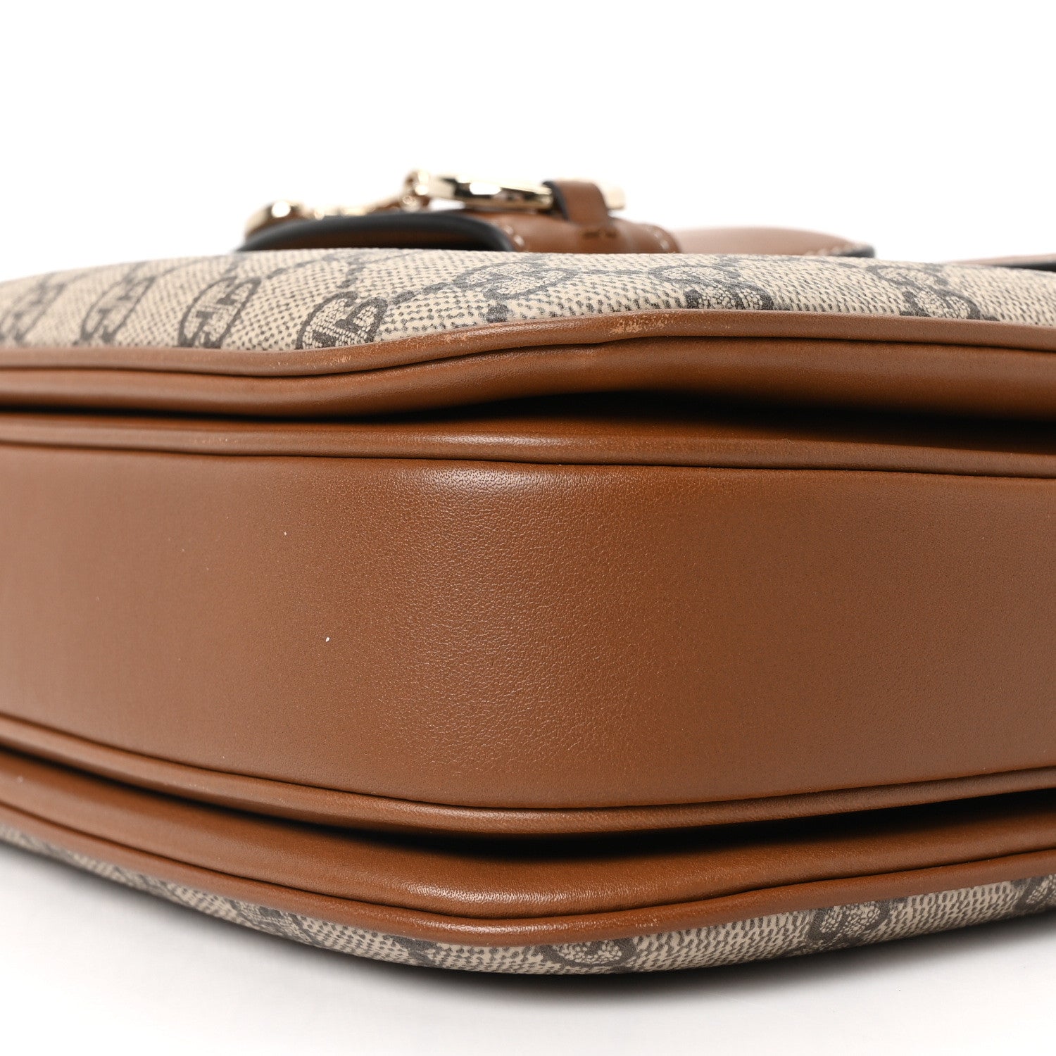 Gucci GG Supreme Monogram Horsebit 1955 Soft Small Shoulder Bag Beige Brown Sugar 9 of 9