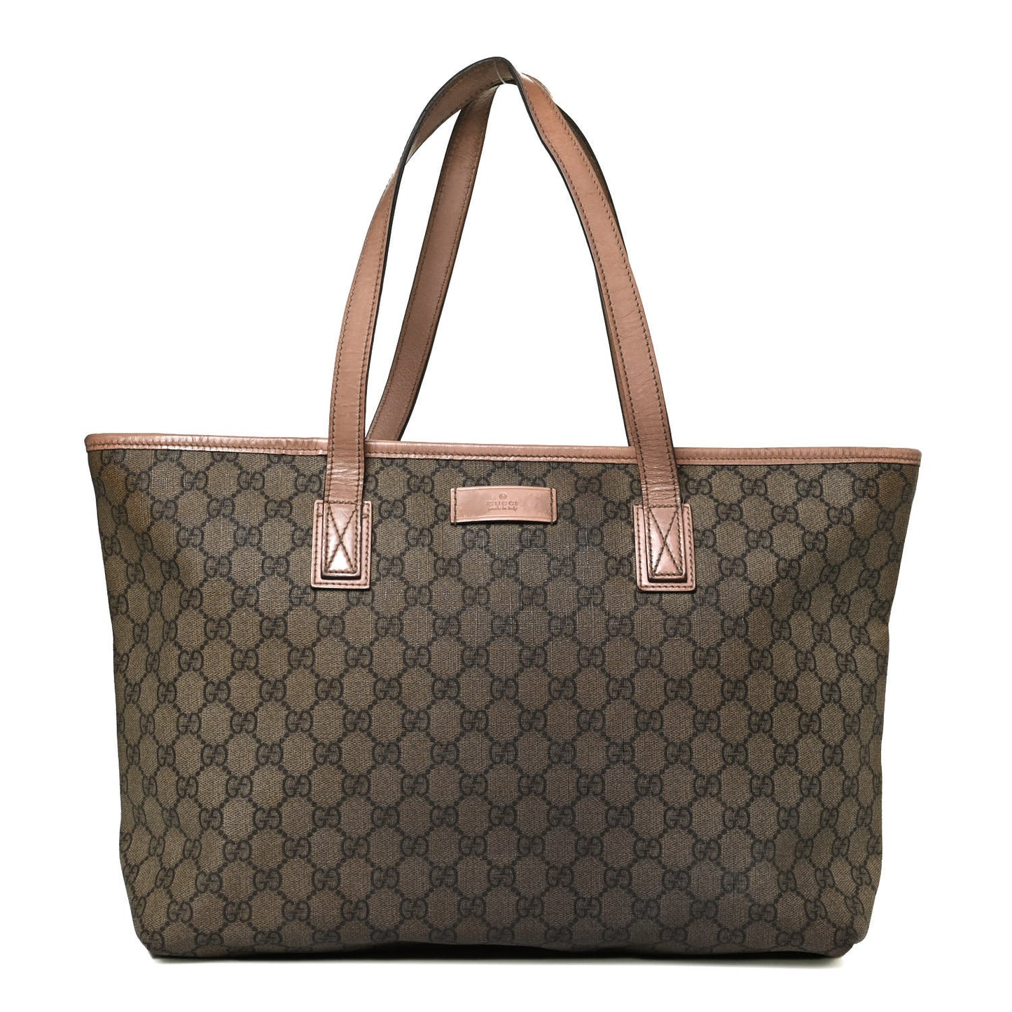 GG Supreme Monogram Medium Zippered Shopping Tote Pink