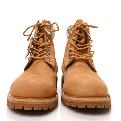 Jimmy Choo X TIMBERLAND Nubuck Swarovski Crystal Mens Ankle Boots 12 Wheat 2 of 8