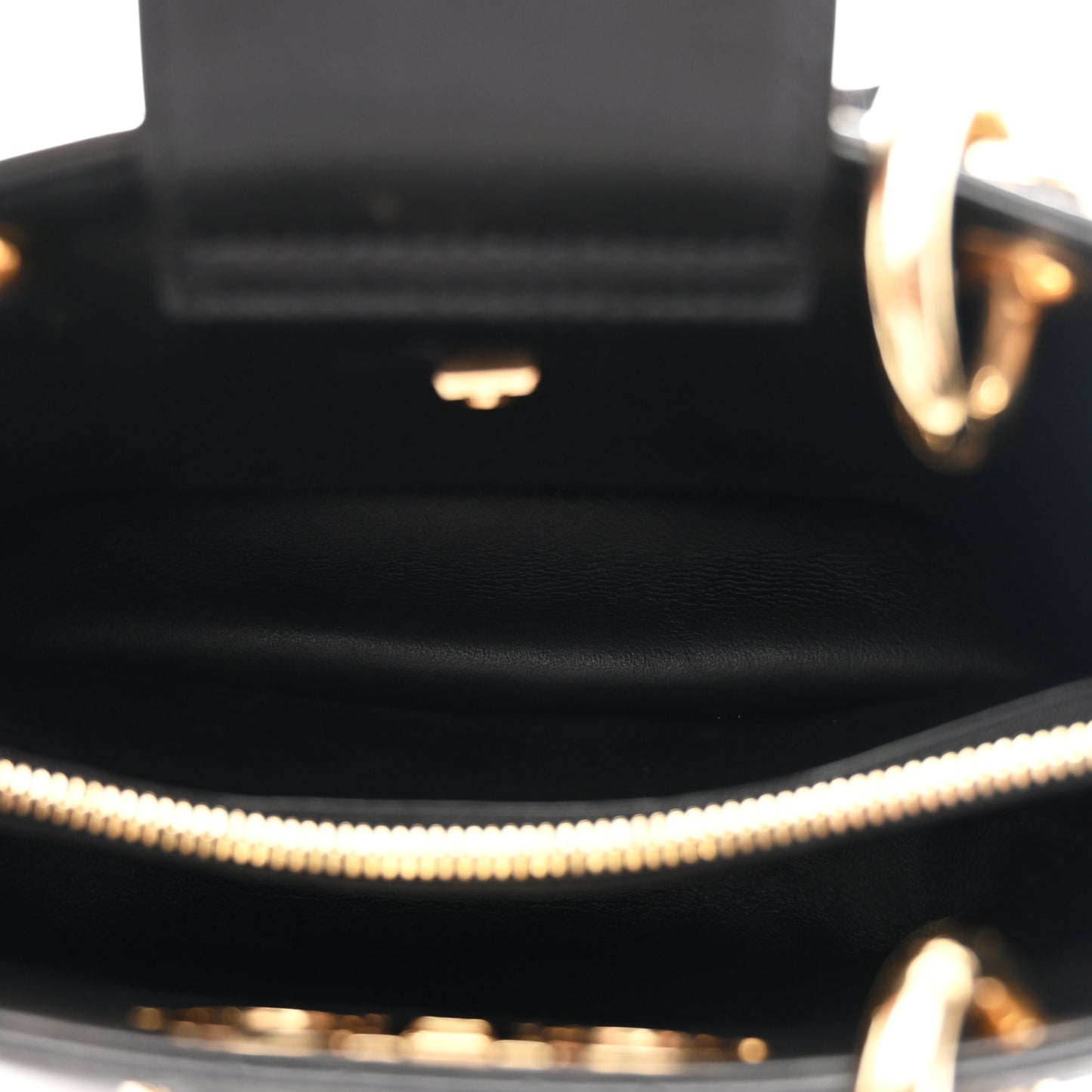 Calfskin Embossed Logo Plaque Gancini Tote Black