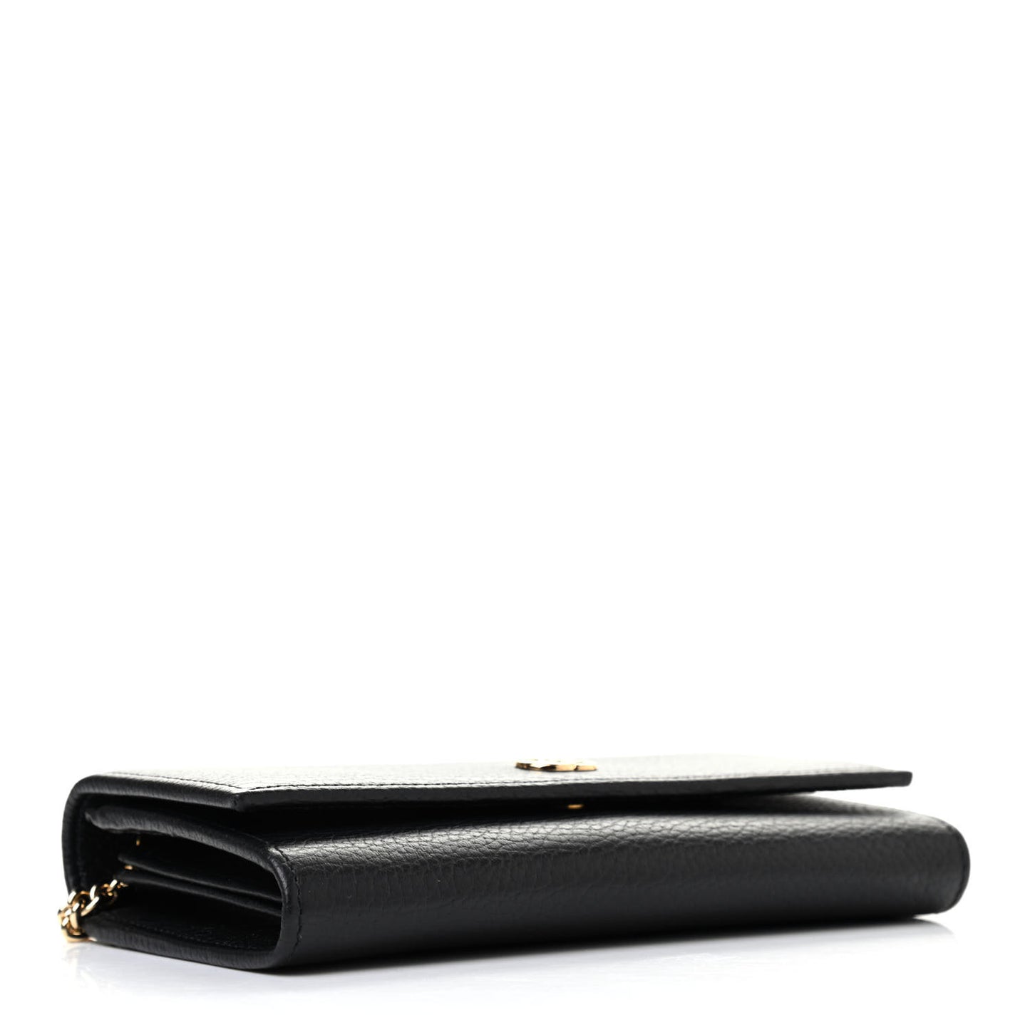 Calfskin Petite GG Marmont Wallet Chain Bag Black
