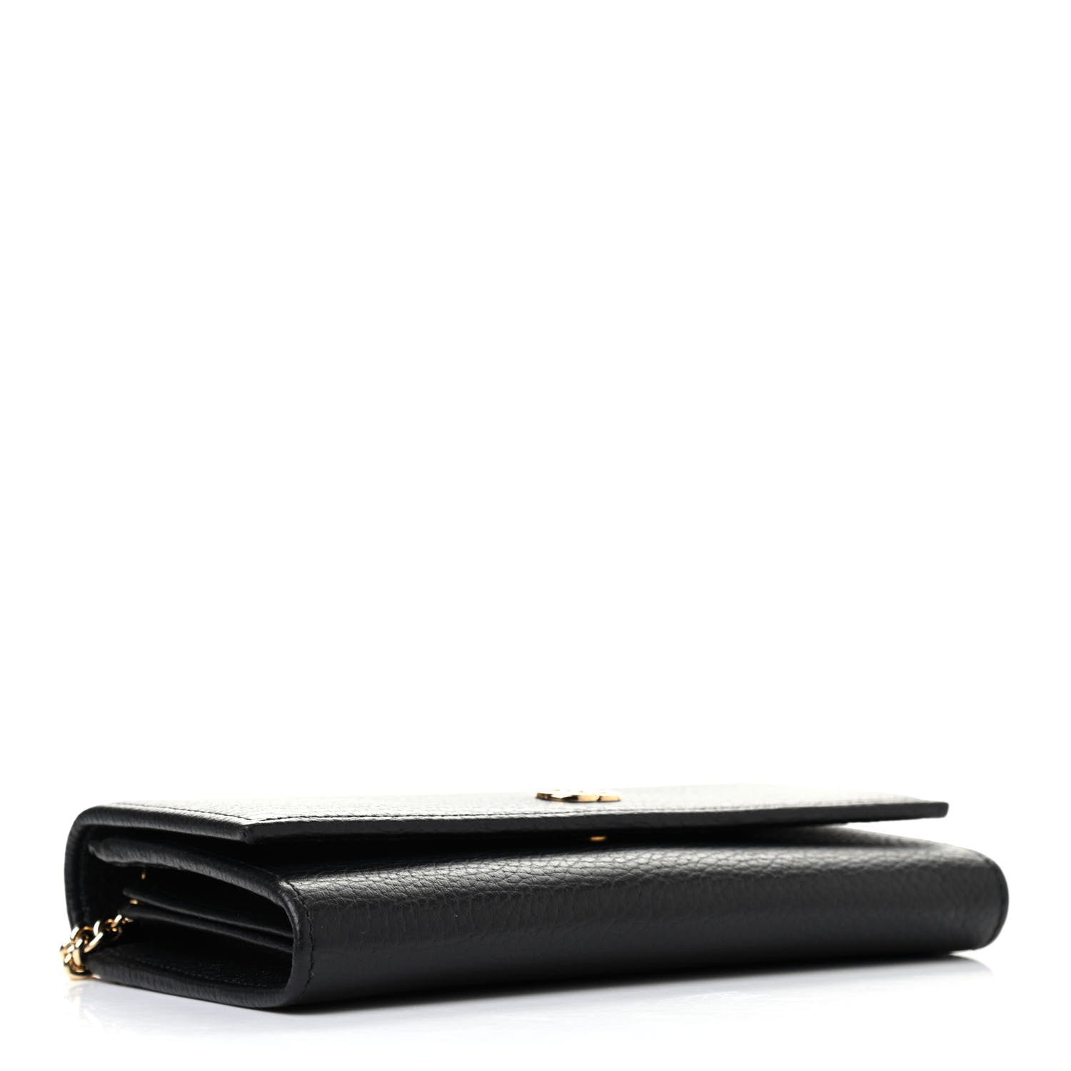 Gucci Calfskin Petite GG Marmont Wallet Chain Bag Black 3 of 7