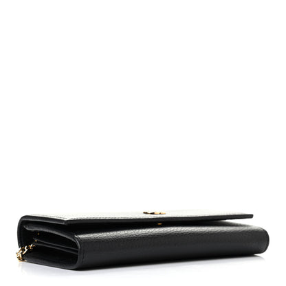 Gucci Calfskin Petite GG Marmont Wallet Chain Bag Black 3 of 7