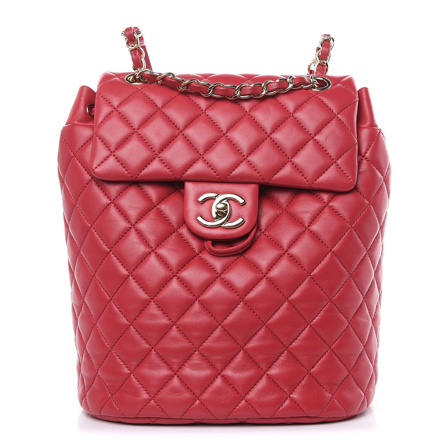 Lambskin Quilted Small Urban Spirit Backpack Dark Pink