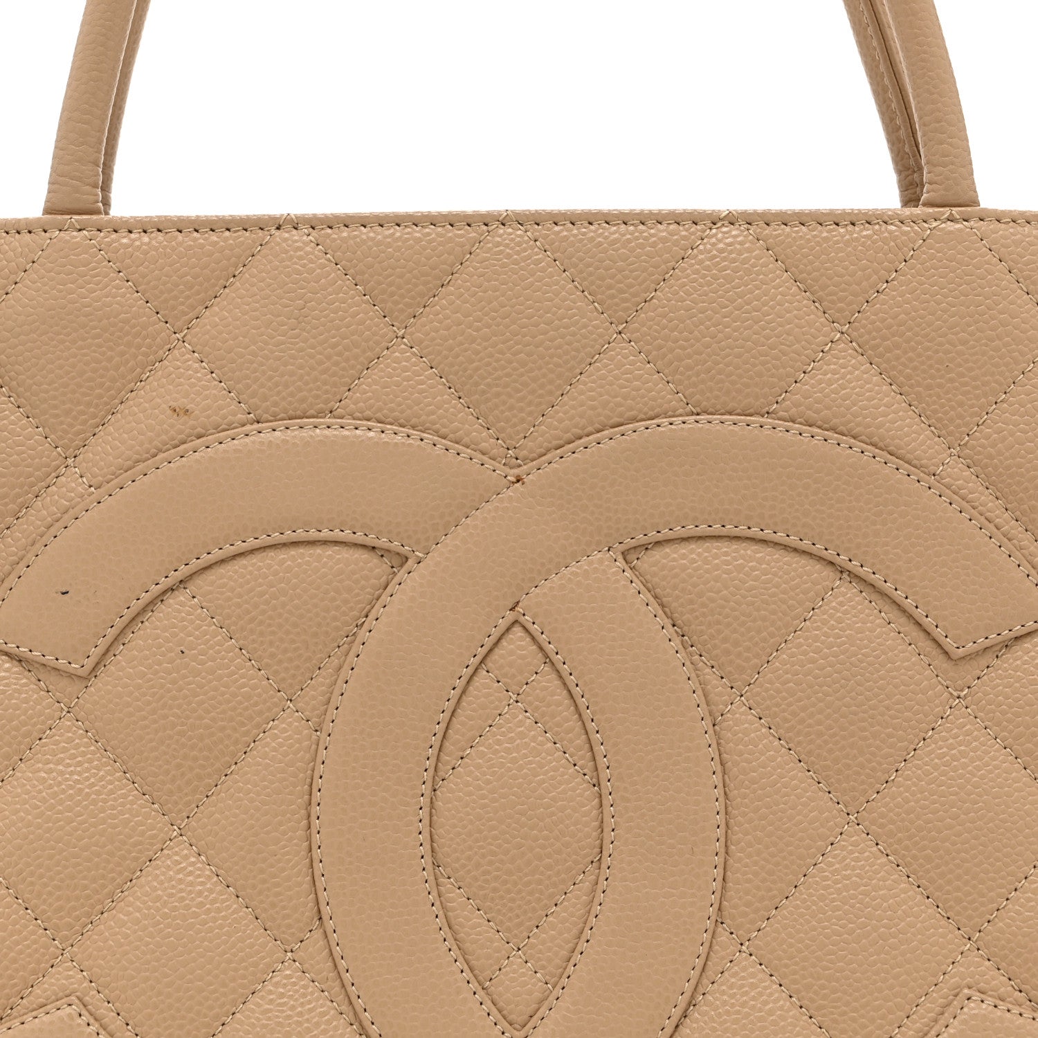 Chanel Caviar Quilted Medallion Tote Beige 8 of 15