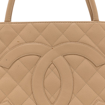 Chanel Caviar Quilted Medallion Tote Beige 8 of 15