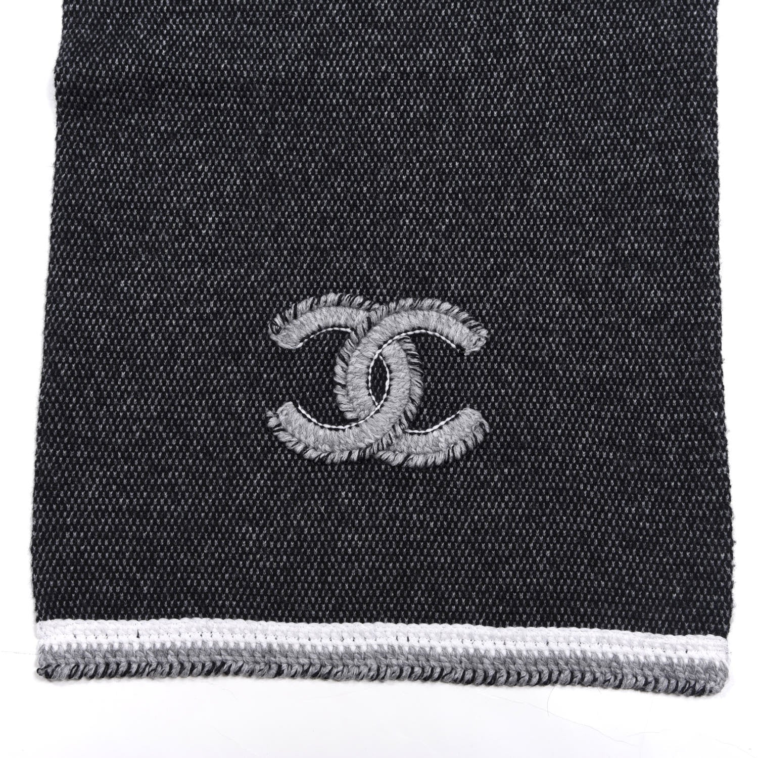 Chanel Cashmere CC Scarf Grey 3 of 4