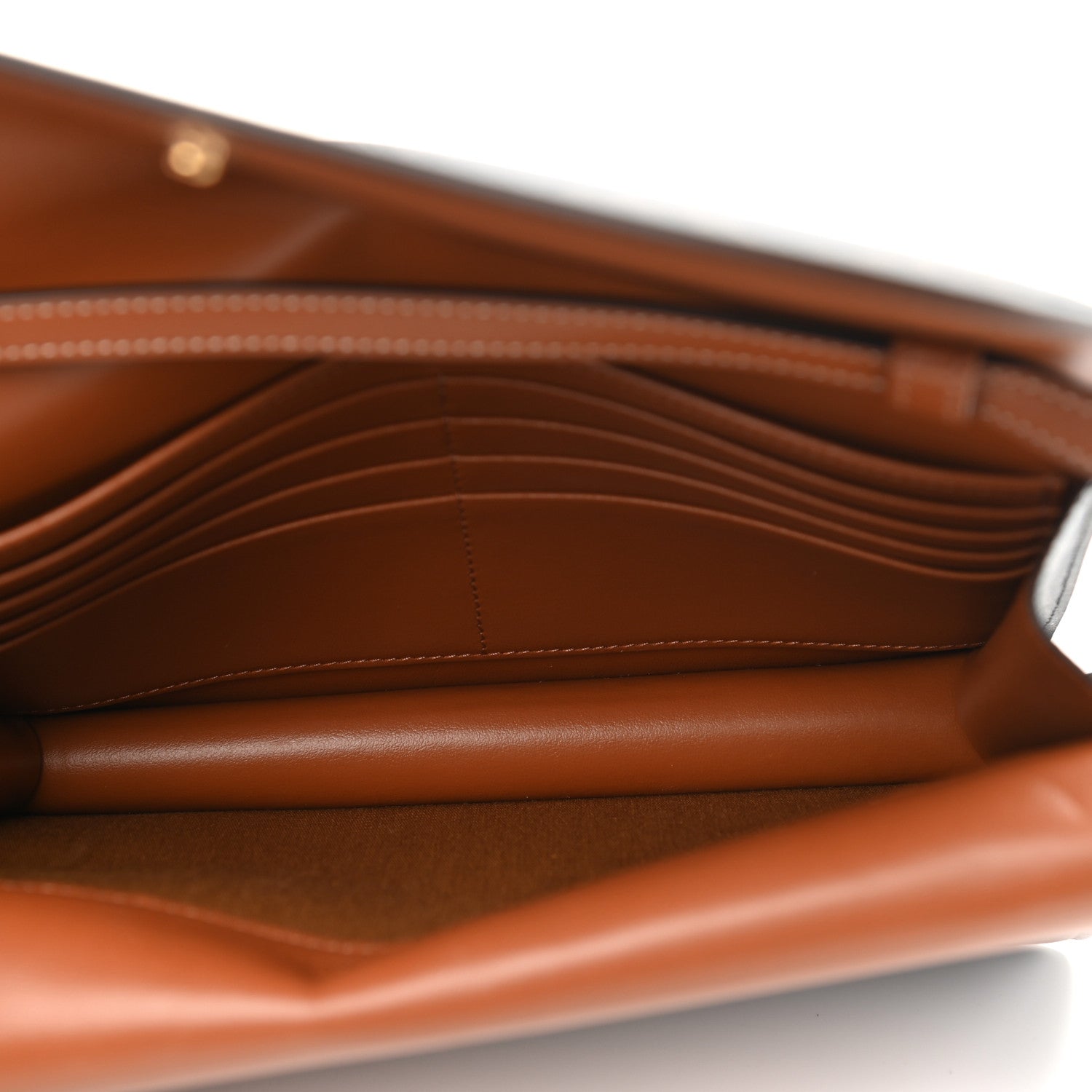 Celine Triomphe Canvas Lambskin Wallet On Strap Tan 6 of 11