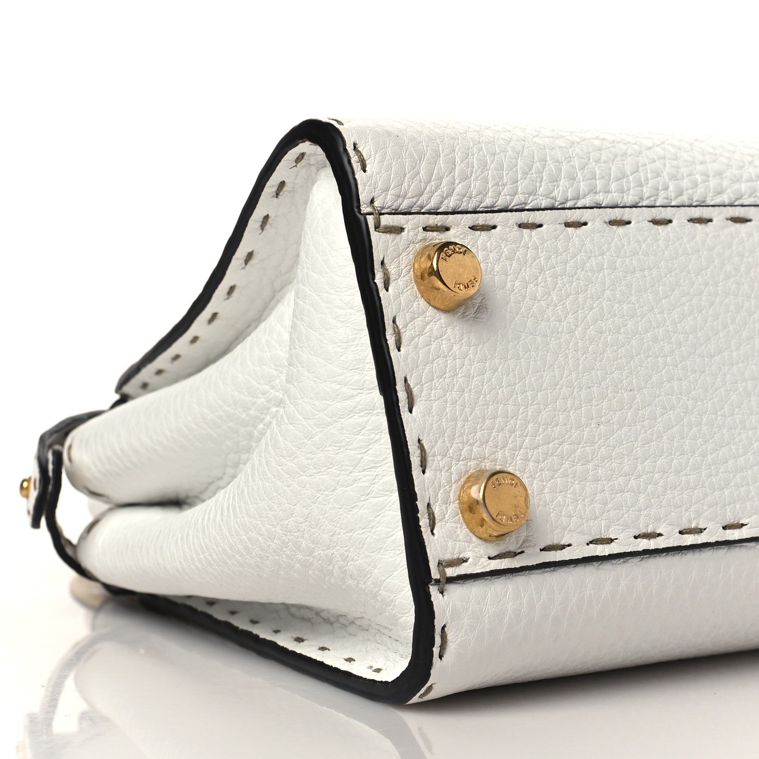Fendi Cuoio Romano Selleria Mini Peekaboo Iconic Satchel White 9 of 10