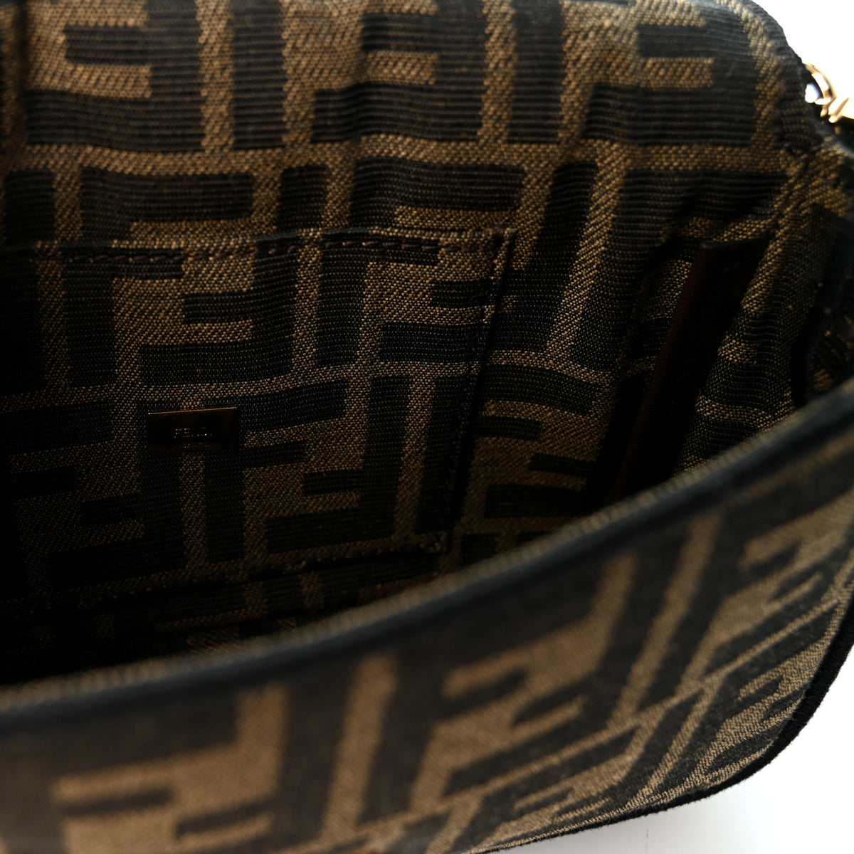 Fendi Fabric Jacquard FF 1974 Mini Baguette Tobacco Moro Black 6 of 11