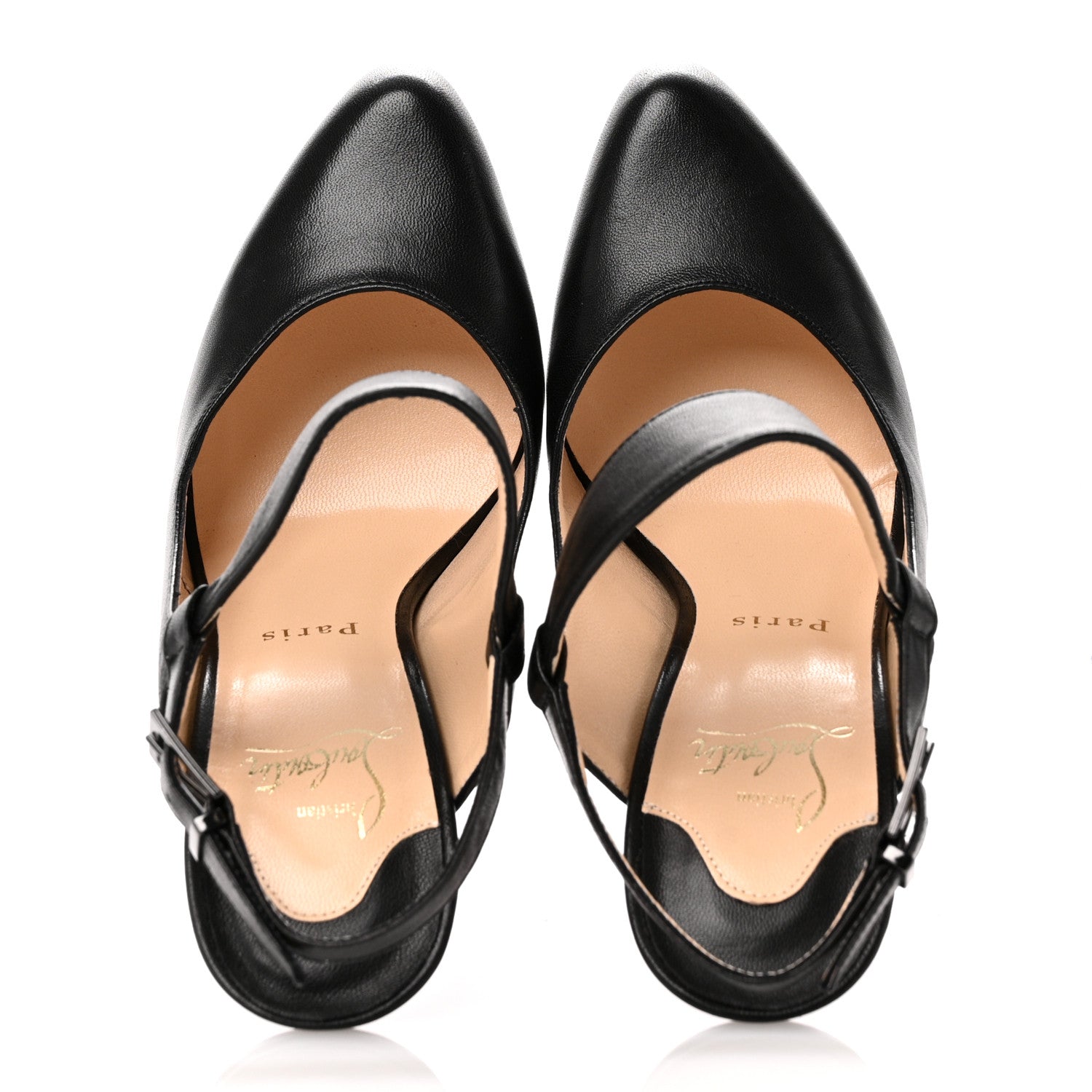 Christian Louboutin Nappa Hippique 100 Slingback Heels 38 Black 2 of 9