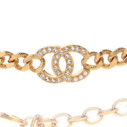 Chanel Crystal Chain Link CC Choker Necklace Gold 4 of 7