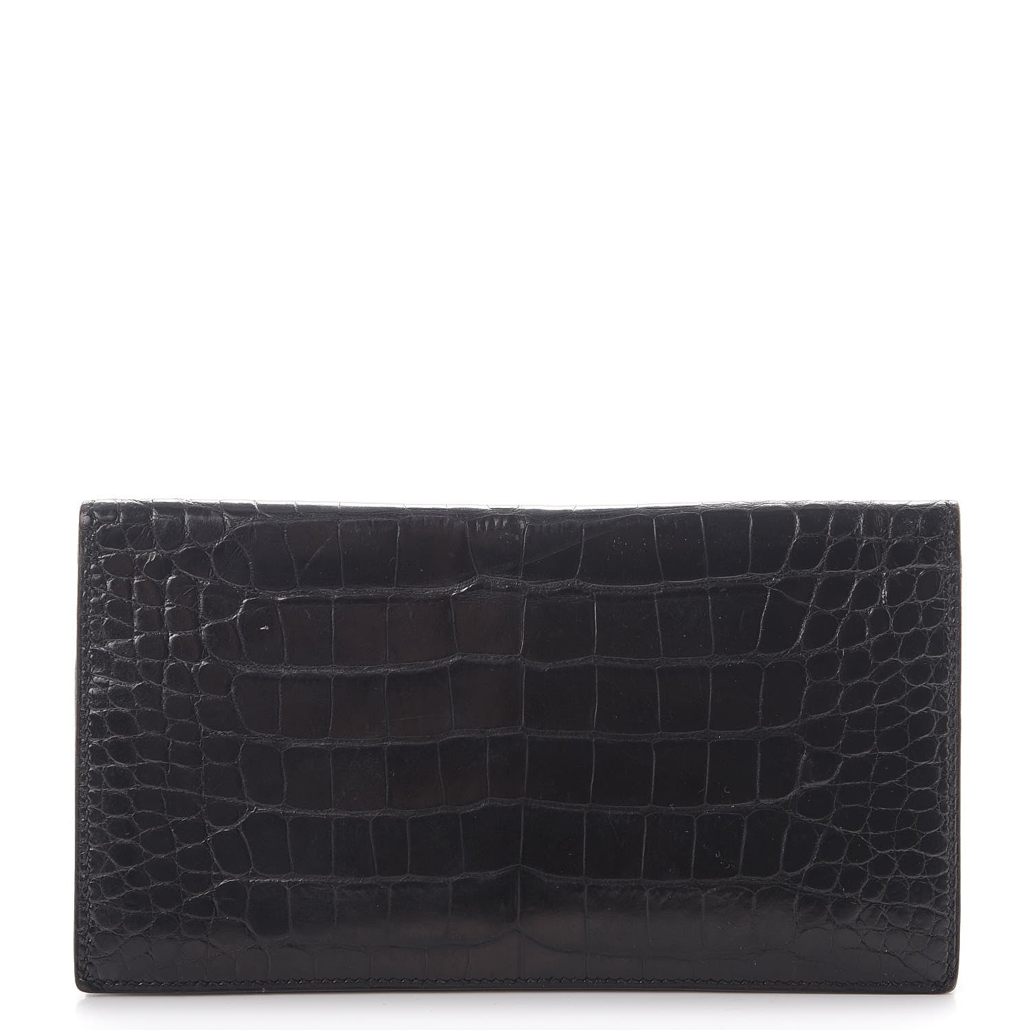 Hermes Alligator MC2 Fleming Checkbook Holder Wallet Black 1 of 7