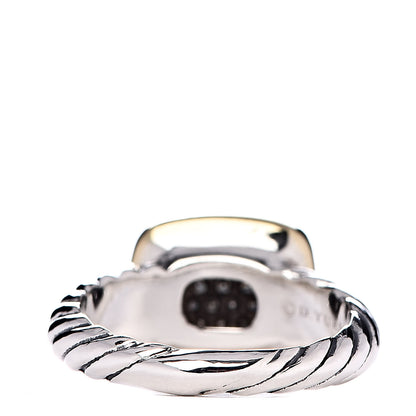 David Yurman Sterling Silver 18K Yellow Gold Diamond 10mm Noblesse Ring 49 5 4 of 6