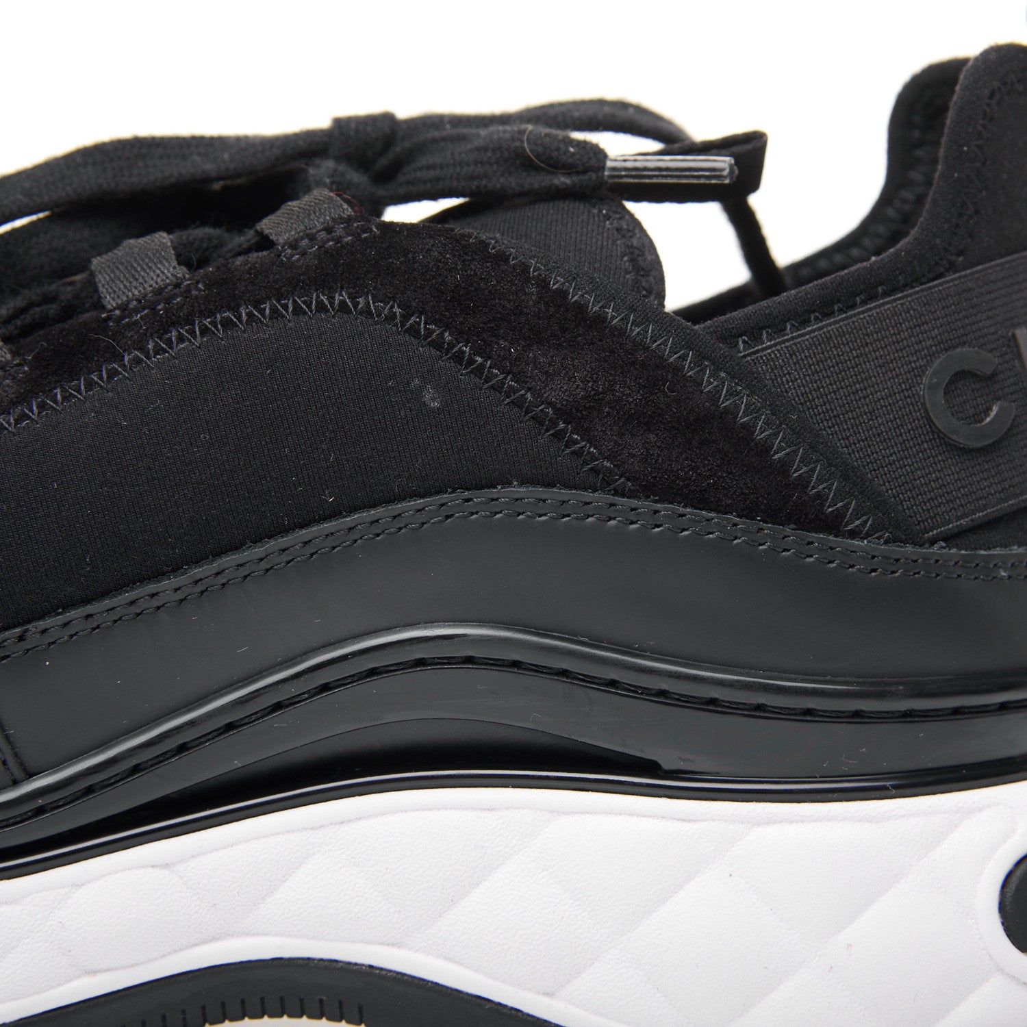 Chanel Velvet Calfskin Mixed Fibers CC Sneakers 41 Black 12 of 13