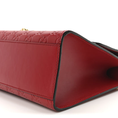 Gucci Guccissima Medium Padlock Shoulder Bag Hibiscus Red 10 of 10