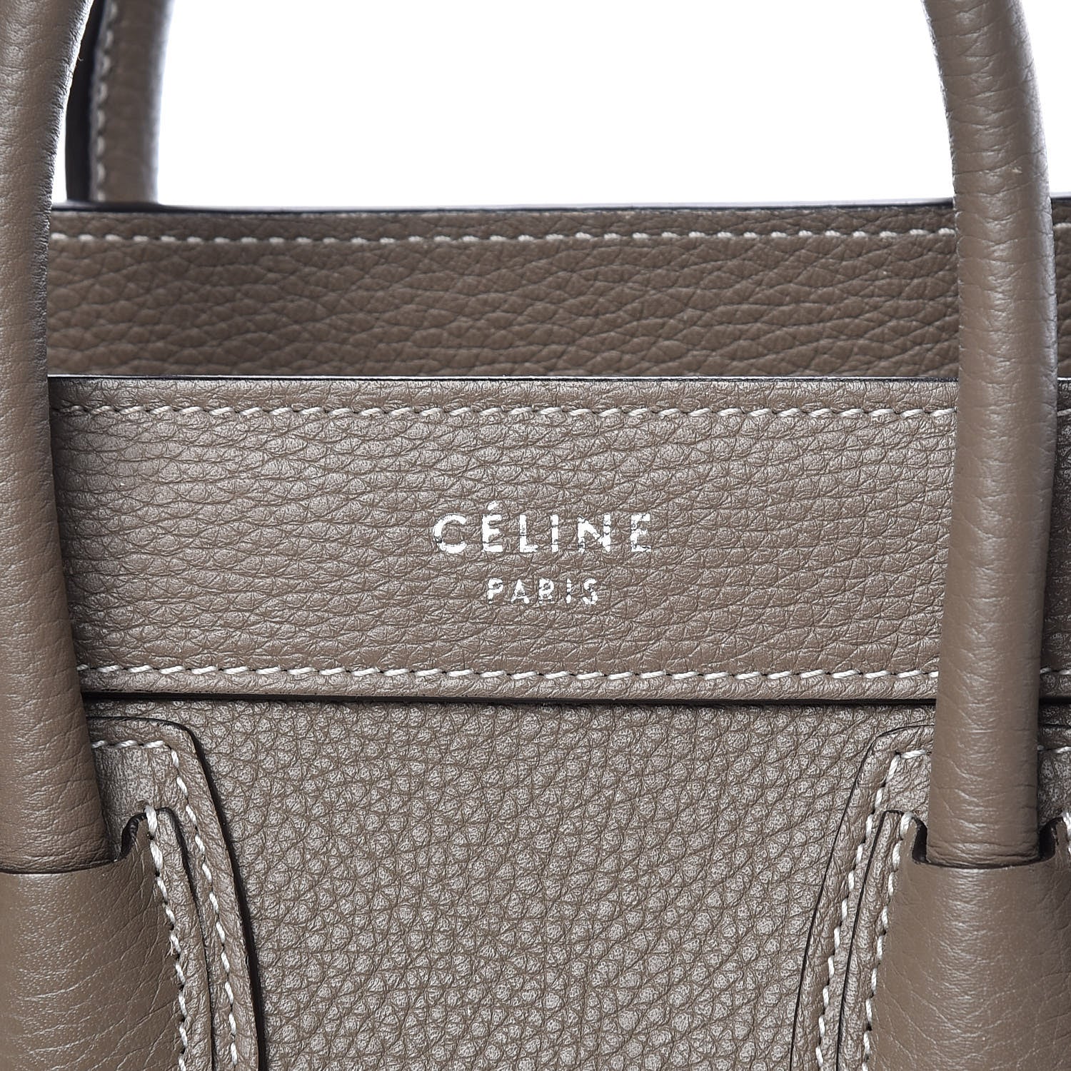 Celine Drummed Calfskin Nano Luggage Souris 8 of 10