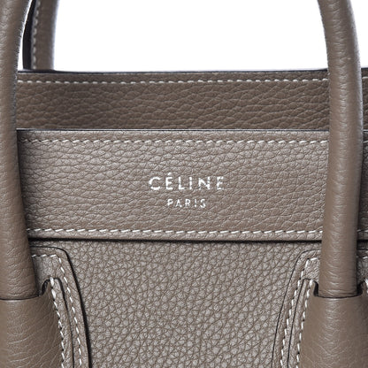 Celine Drummed Calfskin Nano Luggage Souris 8 of 10