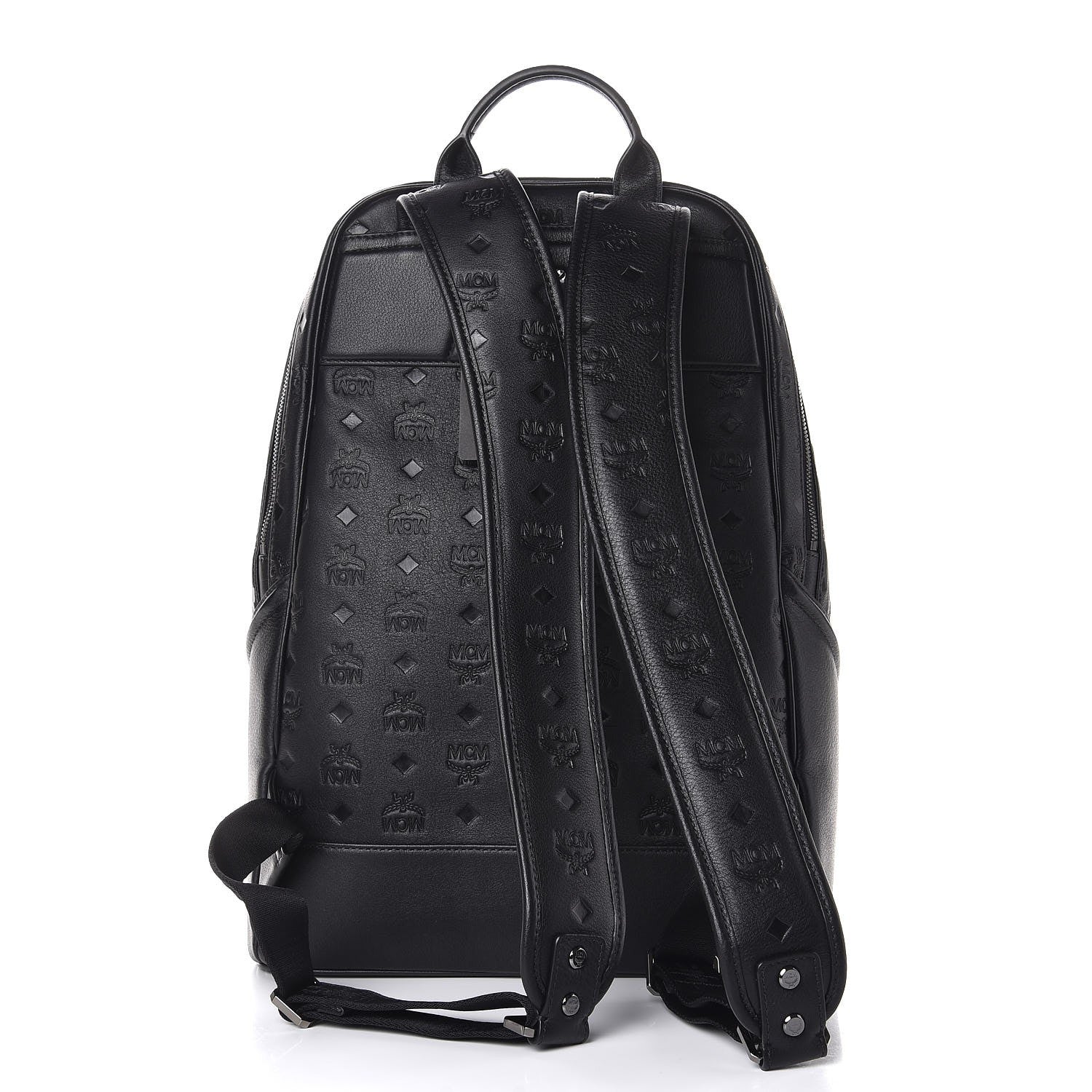 MCM Calfskin Ottomar Monogram Duke Backpack Black 5 of 19