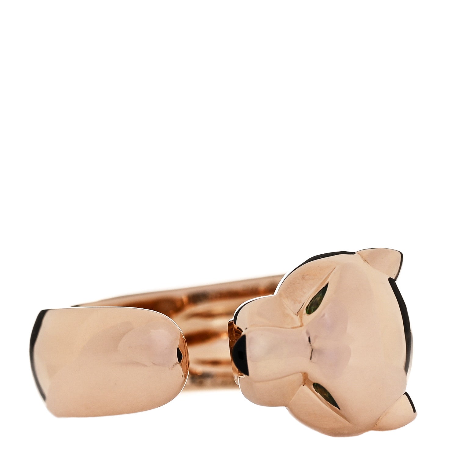 Cartier 18K Pink Gold Tsavorite Onyx 11mm Panthere De Cartier Ring 52 6 3 of 6